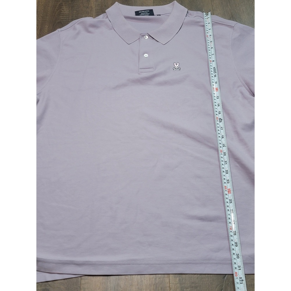 Psycho Bunny Mens 3XL Lavender Pima Cotton Pique Polo Shirt B9K001F200 Purple